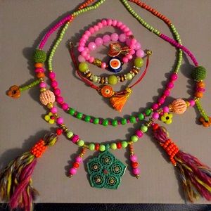 Handmade bohemian necklace set